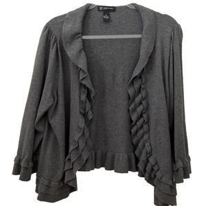 International Concepts Women's Cotton Shrug Sweater Sz 1X Charcoal Gray Work